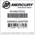 Bar codes for Mercury Marine part number 84-896370T01