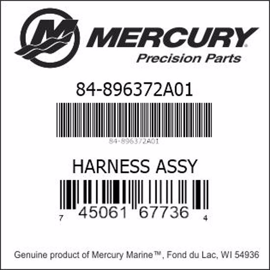 Bar codes for Mercury Marine part number 84-896372A01