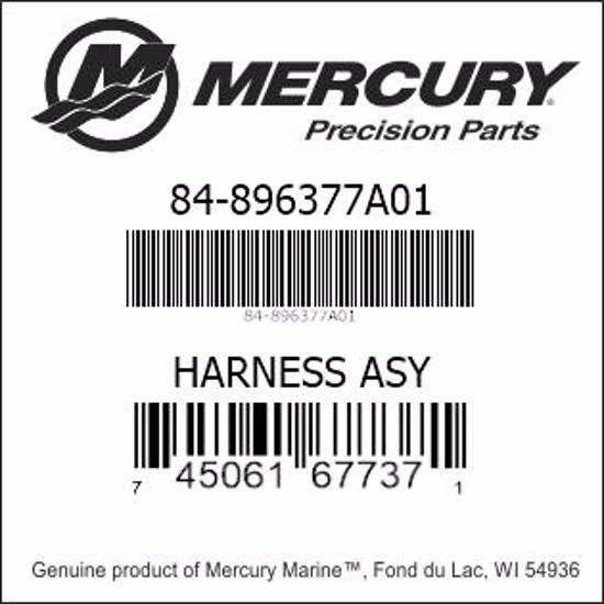 Bar codes for Mercury Marine part number 84-896377A01