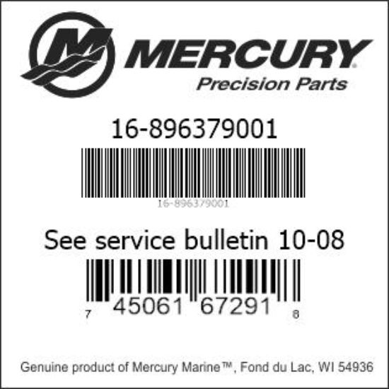 Bar codes for Mercury Marine part number 16-896379001