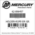 Bar codes for Mercury Marine part number 62-896457