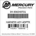 Bar codes for Mercury Marine part number 84-896540T01