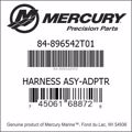 Bar codes for Mercury Marine part number 84-896542T01