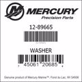 Bar codes for Mercury Marine part number 12-89665