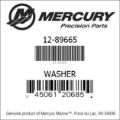 Bar codes for Mercury Marine part number 12-89665