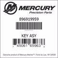 Bar codes for Mercury Marine part number 896919959