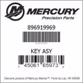 Bar codes for Mercury Marine part number 896919969