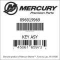 Bar codes for Mercury Marine part number 896919969
