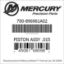 Mercury Marine part number 700-896961A02 PISTON ASSY .015 Bar codes for Mercury Marine part number 700-896961A02