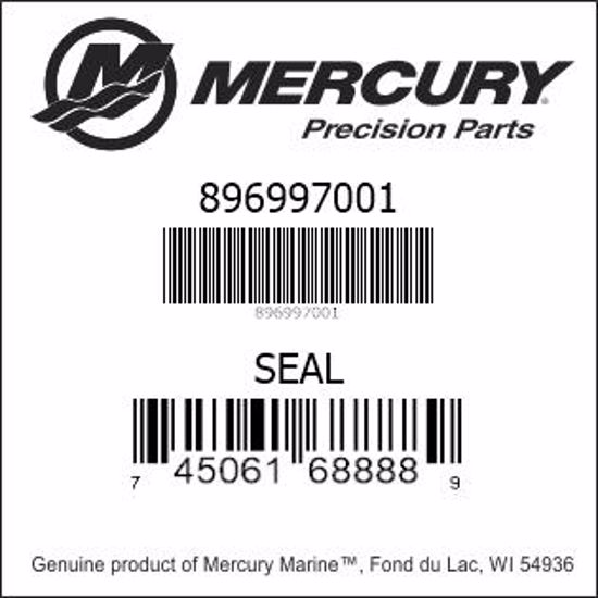 Bar codes for Mercury Marine part number 896997001