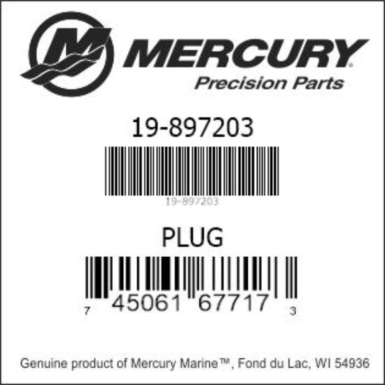 Bar codes for Mercury Marine part number 19-897203