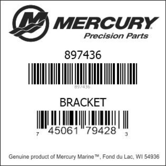 Bar codes for Mercury Marine part number 897436