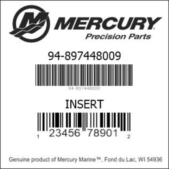 Bar codes for Mercury Marine part number 94-897448009