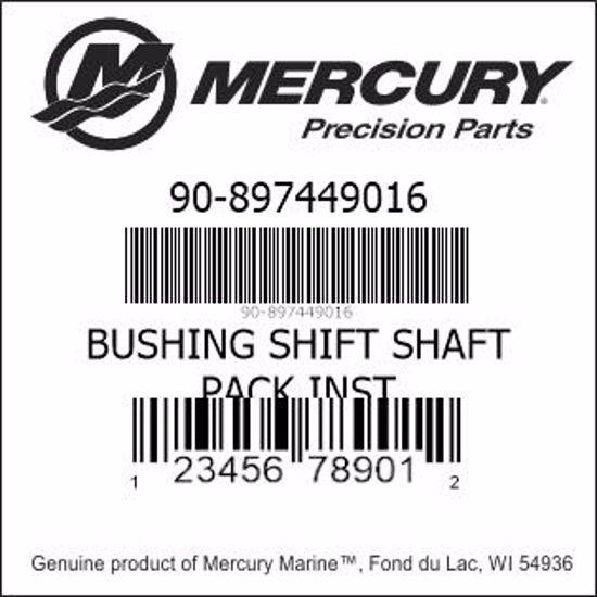 Bar codes for Mercury Marine part number 90-897449016