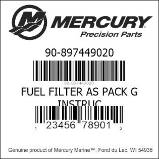 Bar codes for Mercury Marine part number 90-897449020