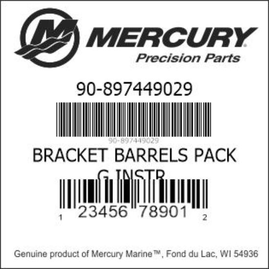 Bar codes for Mercury Marine part number 90-897449029