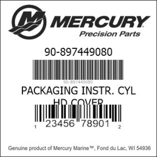 Bar codes for Mercury Marine part number 90-897449080