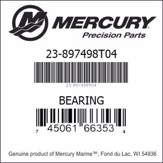 Bar codes for Mercury Marine part number 23-897498T04