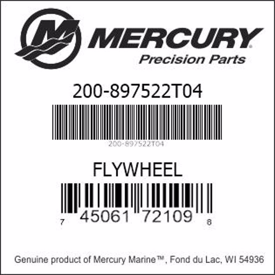 Bar codes for Mercury Marine part number 200-897522T04