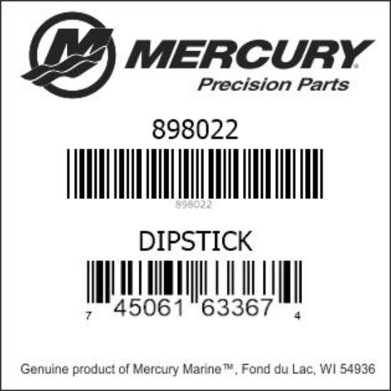 Bar codes for Mercury Marine part number 898022