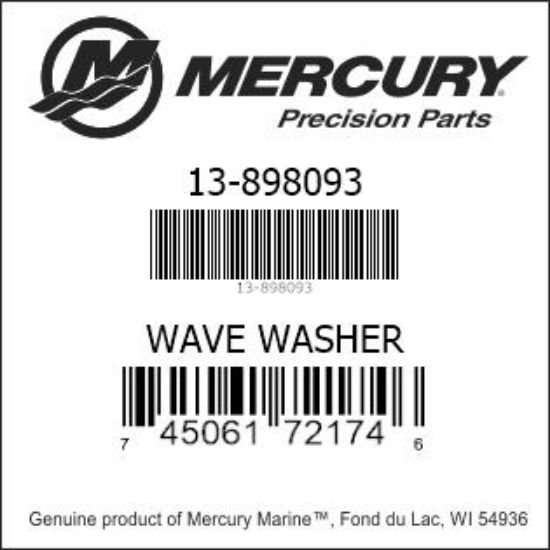 Bar codes for Mercury Marine part number 13-898093