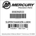Bar codes for Mercury Marine part number 898096R03