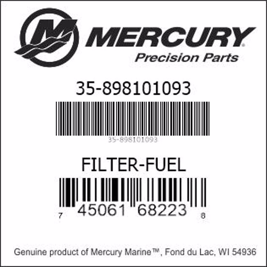 Bar codes for Mercury Marine part number 35-898101093