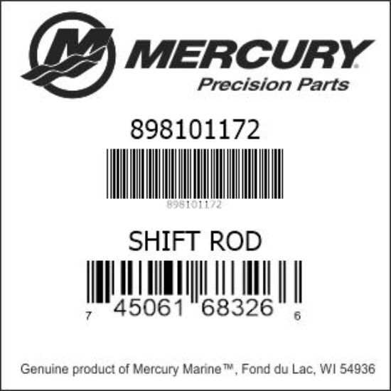 Bar codes for Mercury Marine part number 898101172