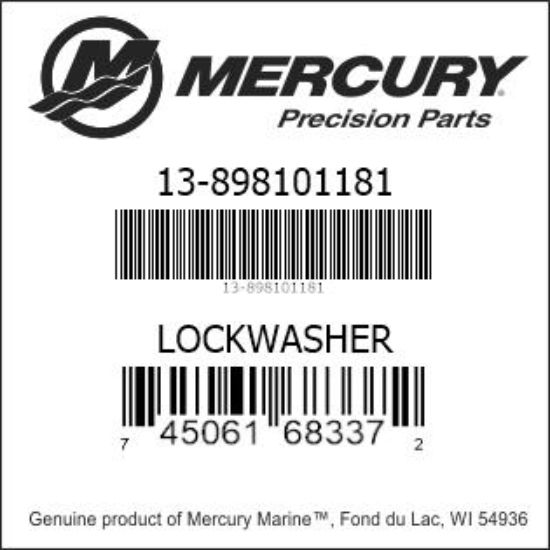 Bar codes for Mercury Marine part number 13-898101181