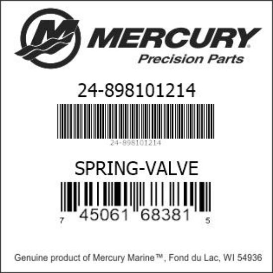 Bar codes for Mercury Marine part number 24-898101214