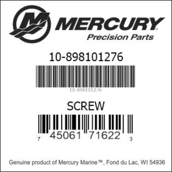 Bar codes for Mercury Marine part number 10-898101276