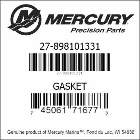 Bar codes for Mercury Marine part number 27-898101331