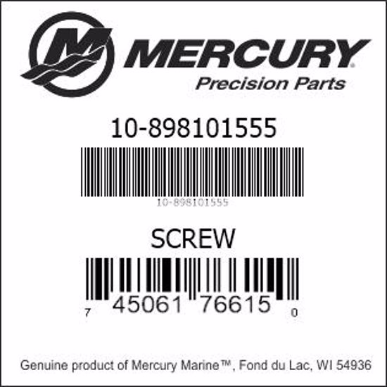 Bar codes for Mercury Marine part number 10-898101555