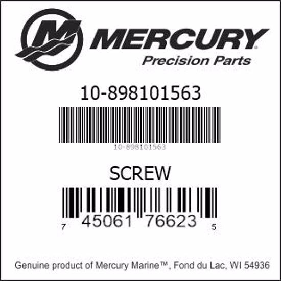 Bar codes for Mercury Marine part number 10-898101563