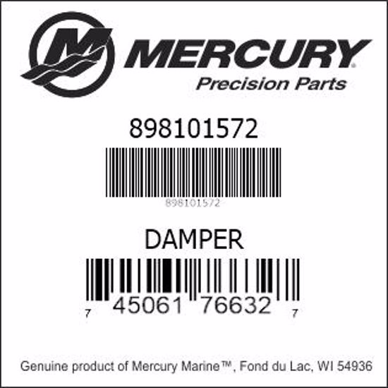 Bar codes for Mercury Marine part number 898101572