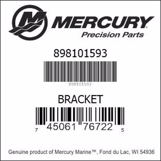 Bar codes for Mercury Marine part number 898101593