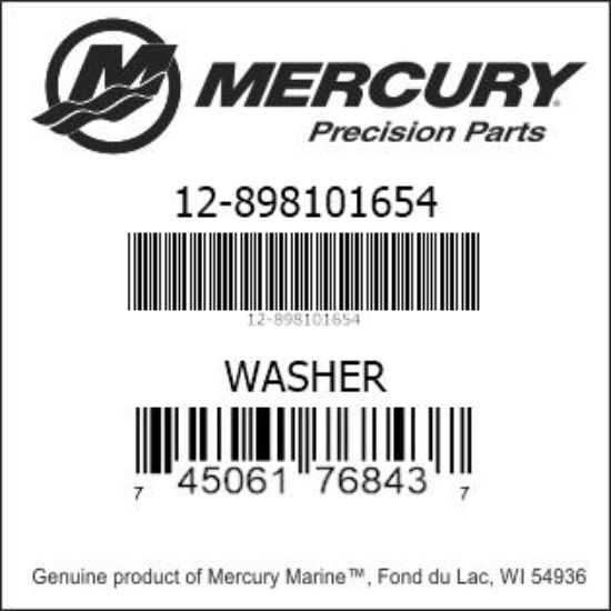 Bar codes for Mercury Marine part number 12-898101654