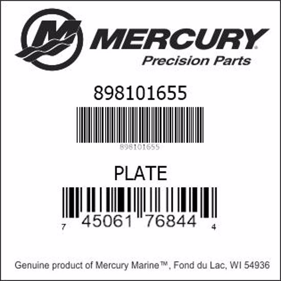 Bar codes for Mercury Marine part number 898101655