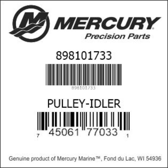 Bar codes for Mercury Marine part number 898101733