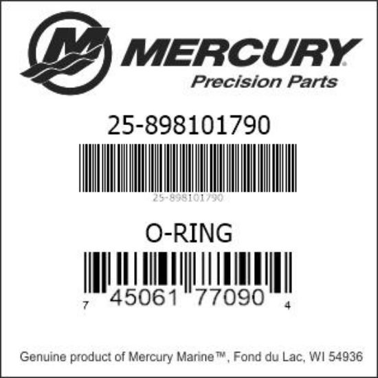 Bar codes for Mercury Marine part number 25-898101790