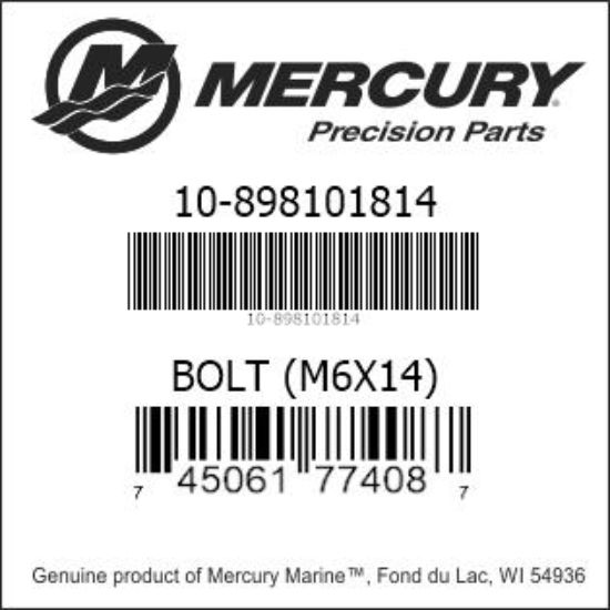 Bar codes for Mercury Marine part number 10-898101814