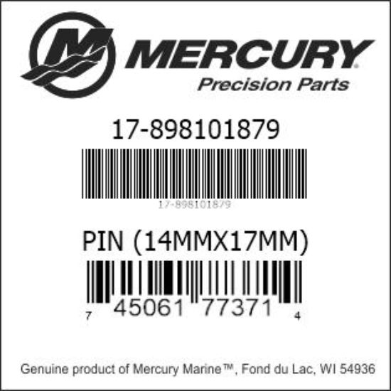 Bar codes for Mercury Marine part number 17-898101879