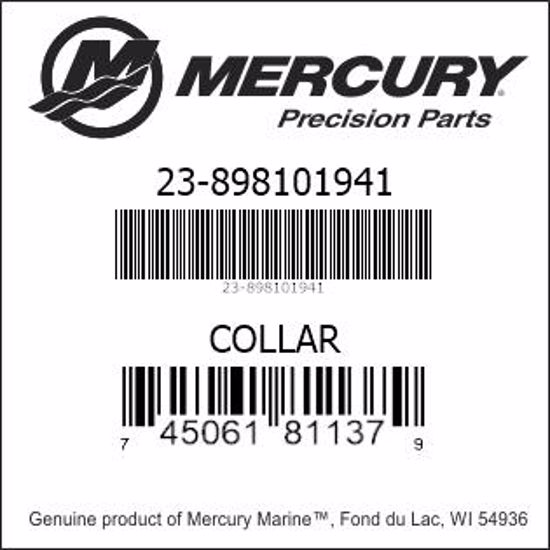 Bar codes for Mercury Marine part number 23-898101941