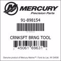 Bar codes for Mercury Marine part number 91-898154