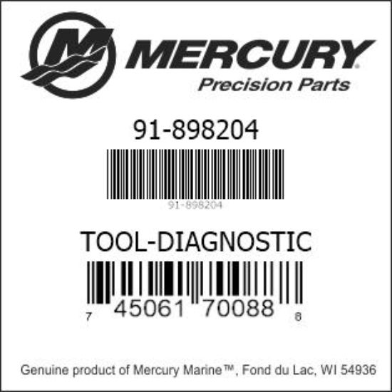 Bar codes for Mercury Marine part number 91-898204