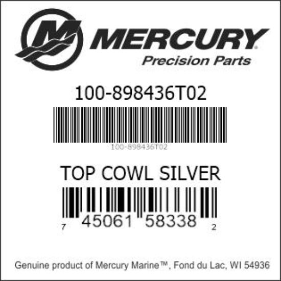 Bar codes for Mercury Marine part number 100-898436T02