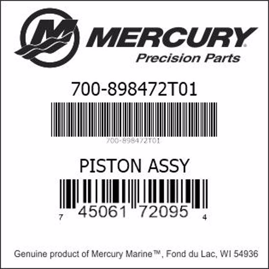 Bar codes for Mercury Marine part number 700-898472T01
