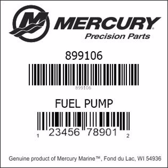 Bar codes for Mercury Marine part number 899106