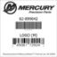 Mercury Marine part number 62-899642 LOGO (M) Bar codes for Mercury Marine part number 62-899642