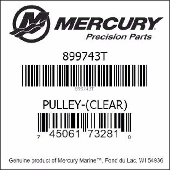 Bar codes for Mercury Marine part number 899743T